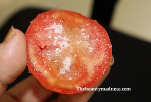 tomato scrub to lightgen skin